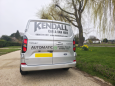 A gray SWB Transit Custom PHEV available for hire at Kendall Cars.